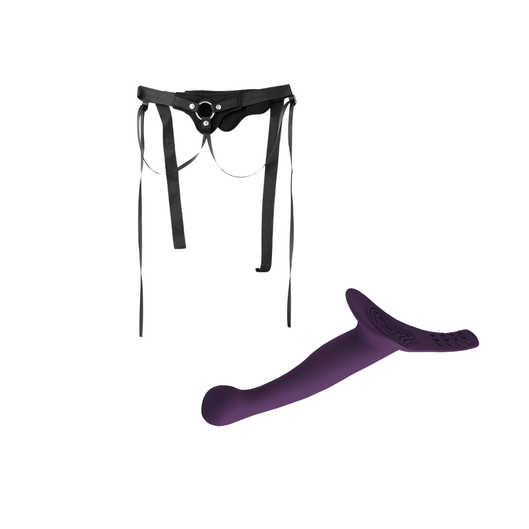 Harness & Vibrating Strap-On