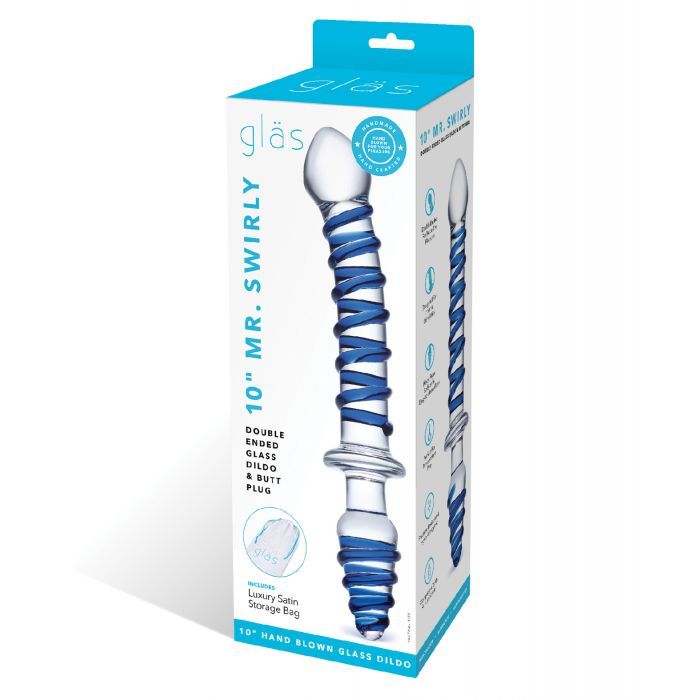 Mr. Swirly Double Ended Glass Dildo & Butt P