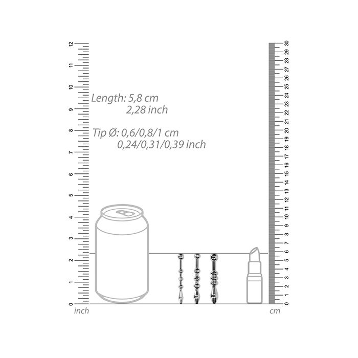 Urethral Sounding Metal Plug Set