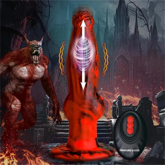 Hell-Wolf Thrusting & Vibrating Silicone Dildo