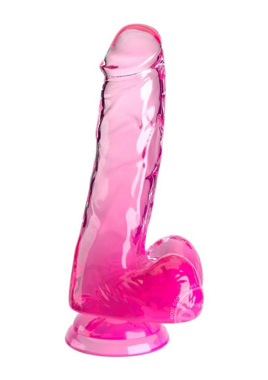 Clear/Pink Dildo with Balls