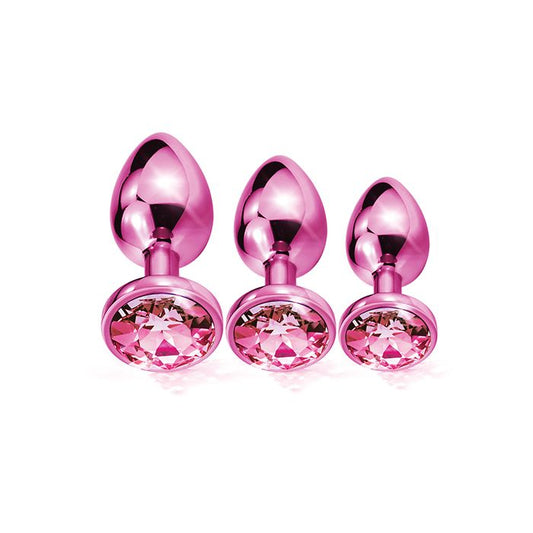 Metal Butt Plug Trainer Set w/Inlaid Jewel