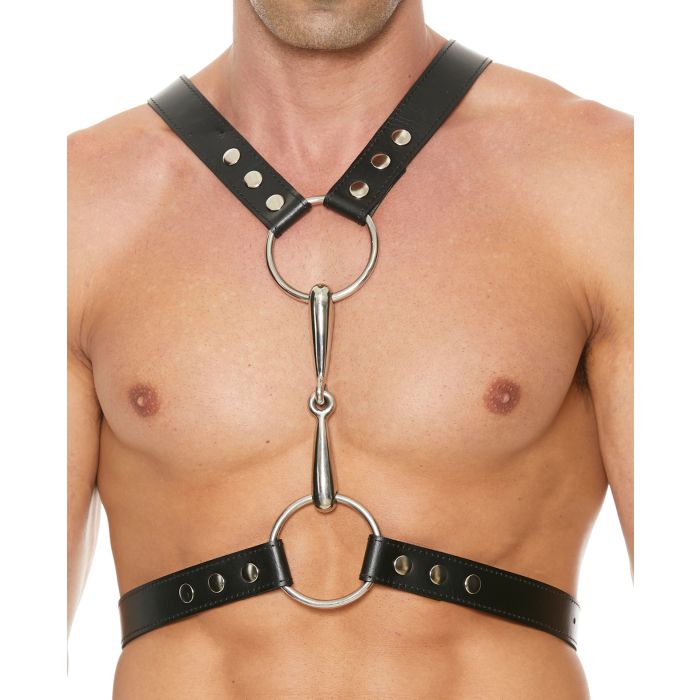 Uomo Men's Harness w/Metal Bit