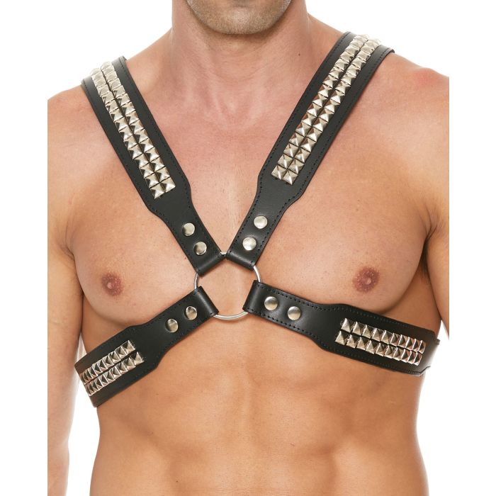 Uomo Men's Pyramid Stud Body Harness