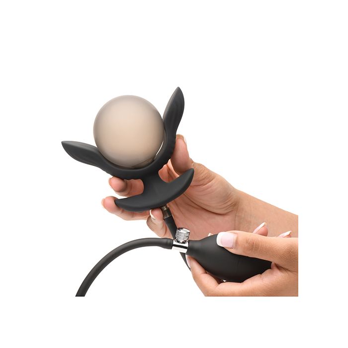 Dark Pearl Inflatable Vibrating Plug w/Remote Control